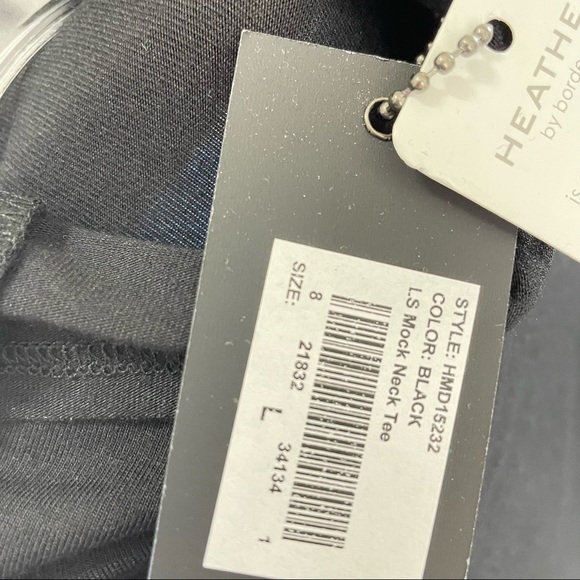 Heather by Bordeaux Long Sleeve Mock Neck Tee, Large - Picture 6 of 8